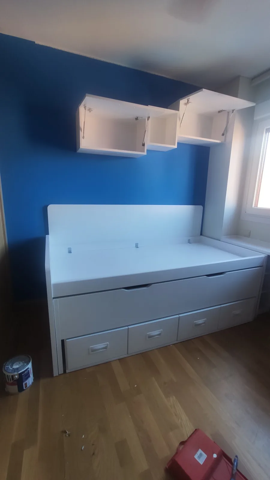 lacado cama juvenil blanca cajones en Las Rozas