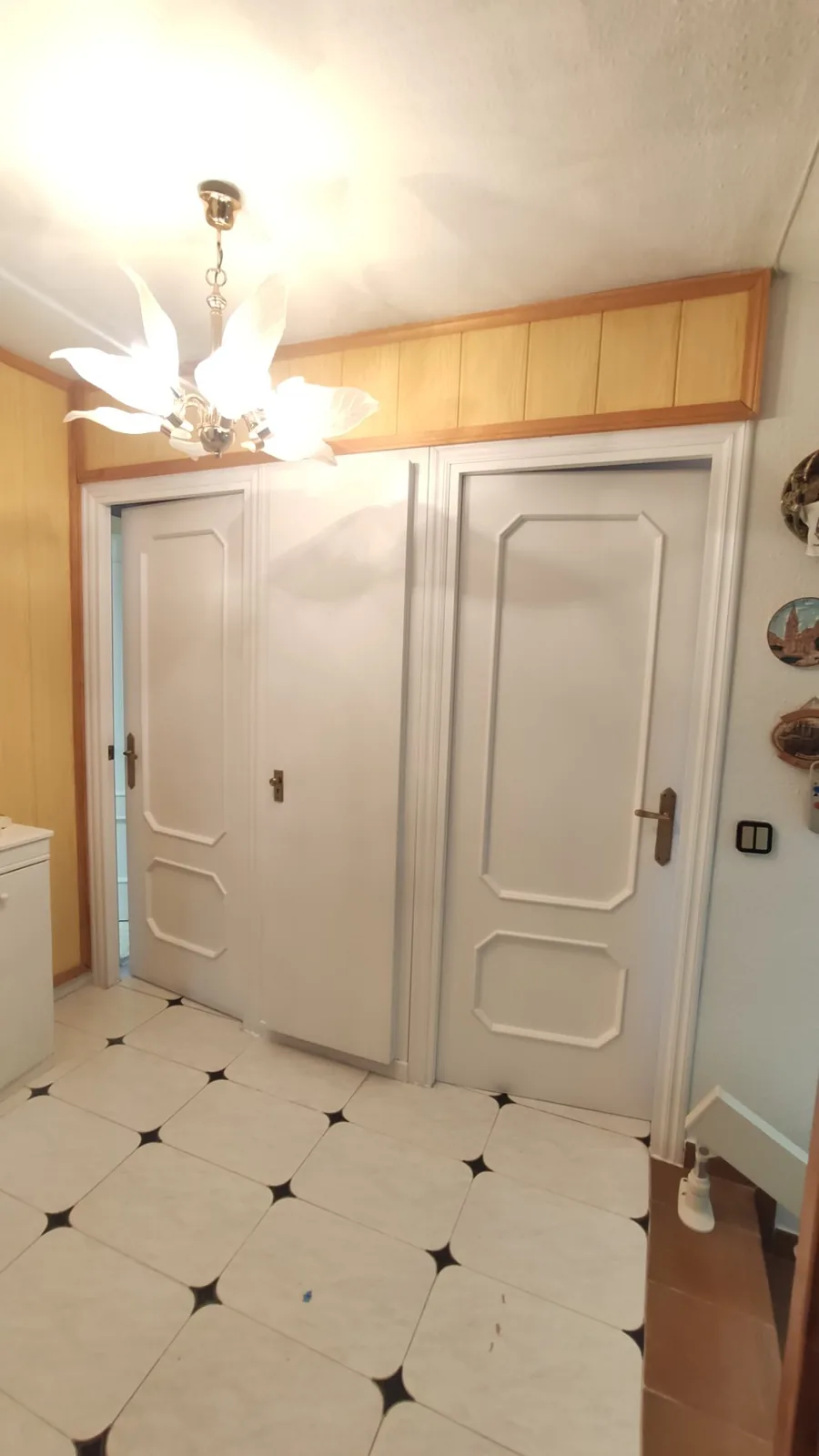 lacado puertas salon blanco en Valdemarín